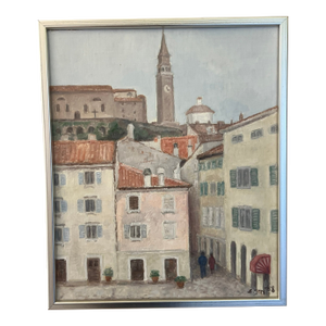 Piran Slovenia Cityscape Painting by Ella Nilsson, C. 1988