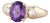 1.66ctw Oval Amethyst Diamond Ring 14k Yellow Gold Size 7.25 For Sale