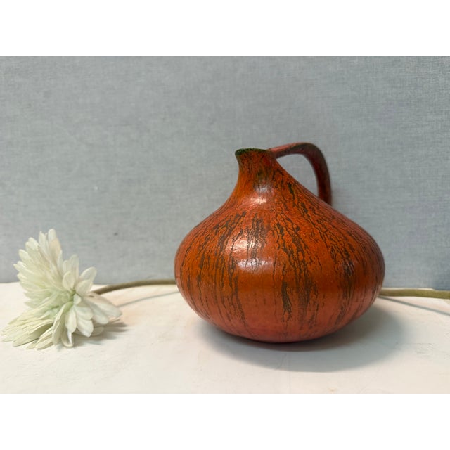 Black German Turquoise Ceramic Vase by Kurt Tschörner for Ruscha, 1950s For Sale - Image 8 of 18