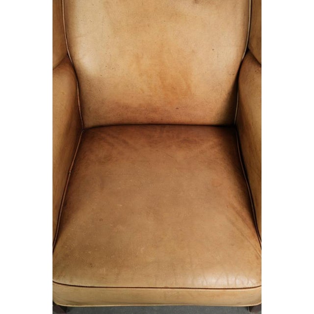 Wing Club Chairs in Light Cowhide Leather, Set of 2 For Sale - Image 6 of 16