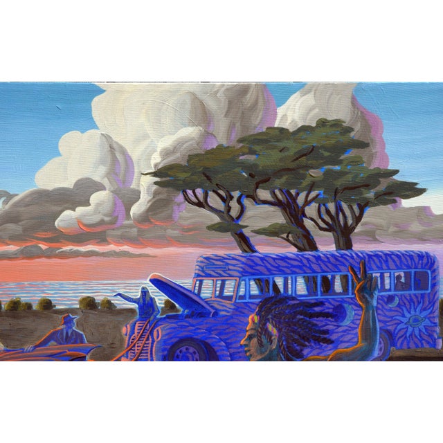 Retro counterculture meets retro mainstream culture in this vibrant painting by Santa Cruz, California artist Russell...