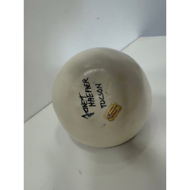 White Vintage Midcentury Modern Decorative Ceramic by Janet Haefner For Sale - Image 8 of 8