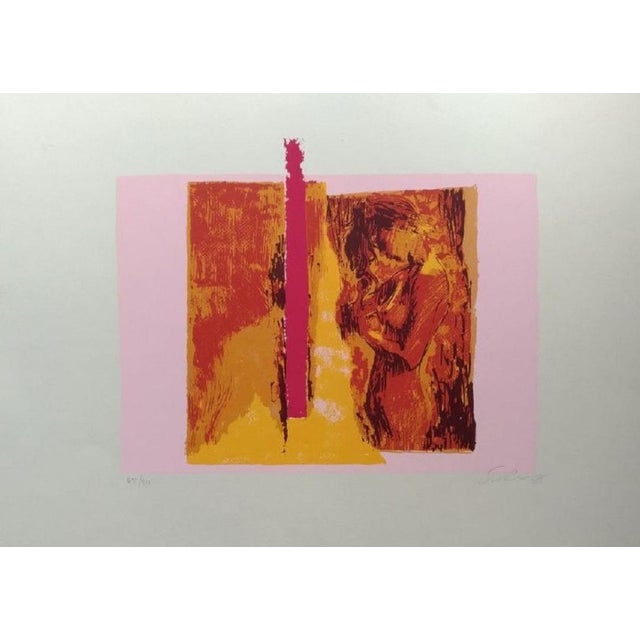 Nicola Simbari, Pink Nude, Screen Print, 1976 For Sale