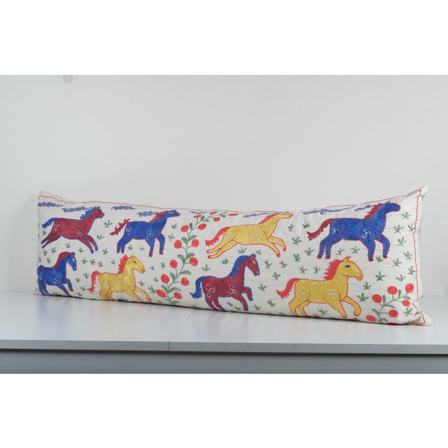 Animal Motif Suzani Pillow Cover For Sale - Image 4 of 5