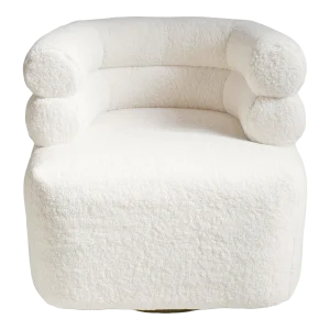 White Faux Sheep Jolla Swivel Chair