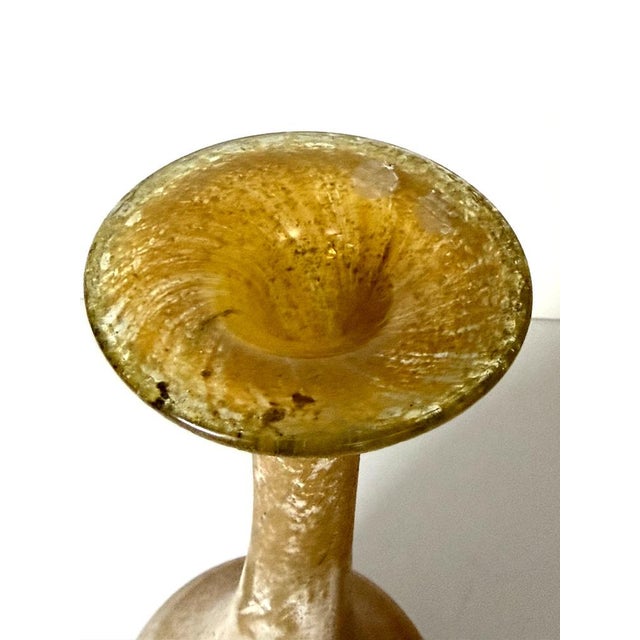 Black Black and Yellow Scavo Glass Bottle Vase by Gino Cenedese, 1970s For Sale - Image 8 of 16