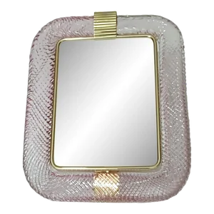 Mid 20th Century Murano Pink Photo Frame by Barovier E Toso