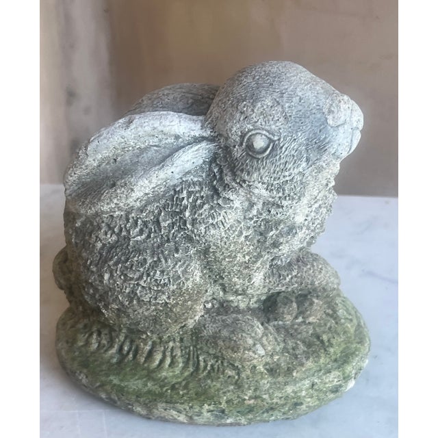 Vintage Bunny Garden Statue With Moss For Sale - Image 10 of 12