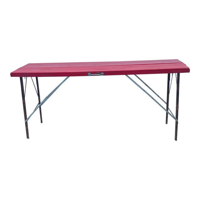 1930s Paperhanger's Metal Folding Work Table | Chairish
