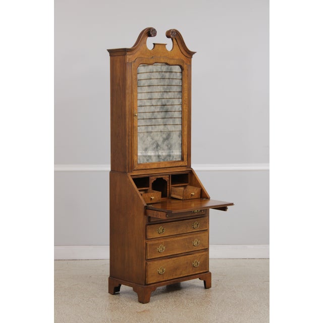 1980s Baker George II Walnut Secretary Desk For Sale - Image 5 of 17