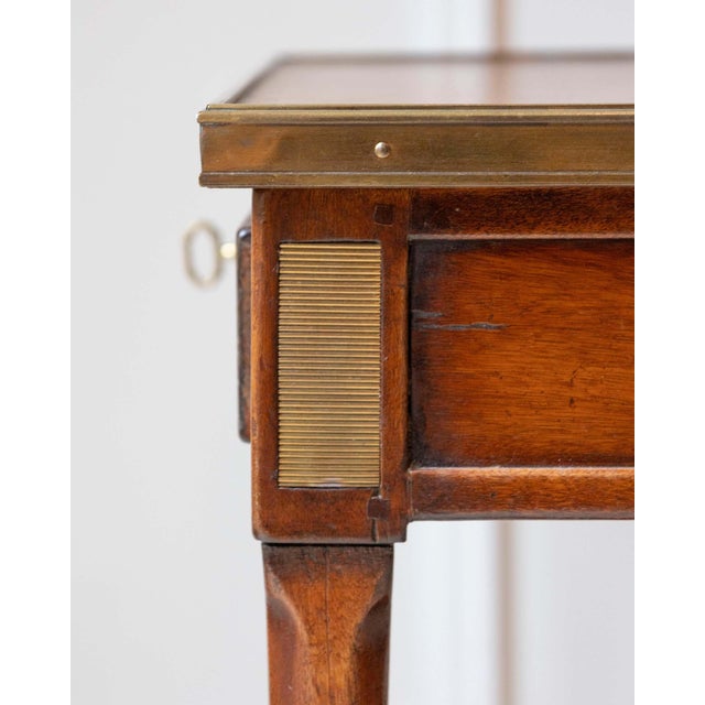 Mid 20th Century Louis XVI Style Writing Table in Walnut with Leather Top and Bronze Details For Sale - Image 4 of 13