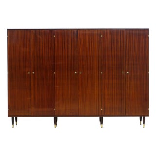 Large Mid-Century Modern Six-Door Wardrobe in Teak, 1960s For Sale