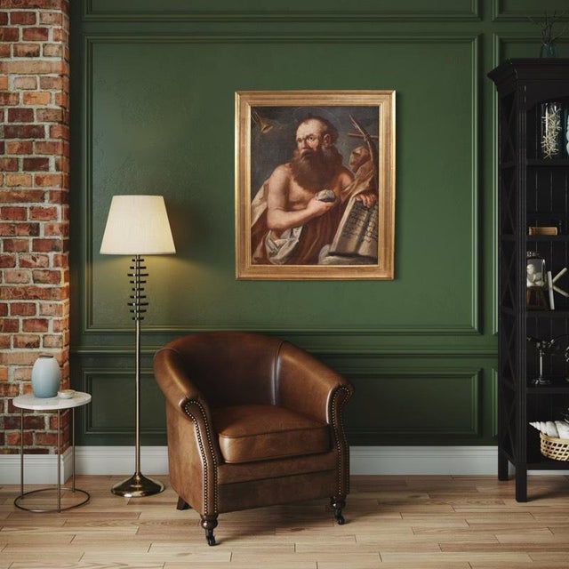 Religious Artist, Penitent Saint Jerome, 1640, Oil on Canvas, Framed For Sale - Image 6 of 15