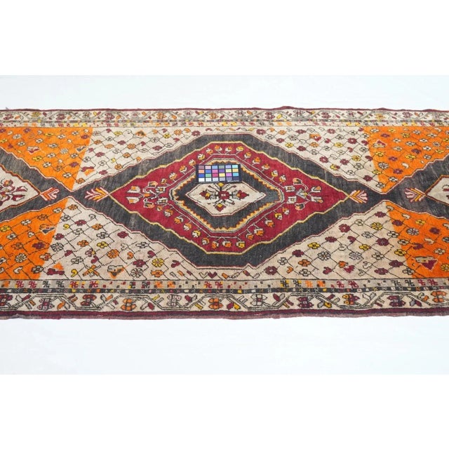 Vintage Tribal Wool Runner 3'6'' X 10'7'' For Sale - Image 9 of 10