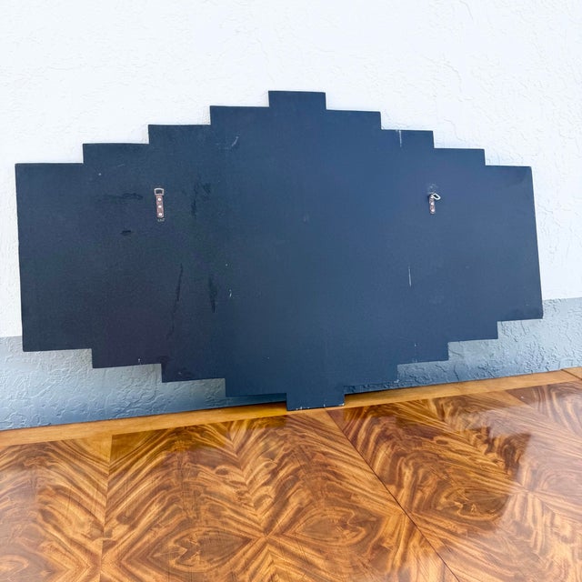 Black Vintage Art Deco Ascending Sculpted Wall Mirror For Sale - Image 8 of 8