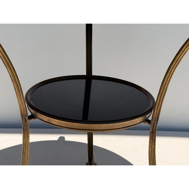Brass and Black Granite Gueridon Table For Sale - Image 10 of 12