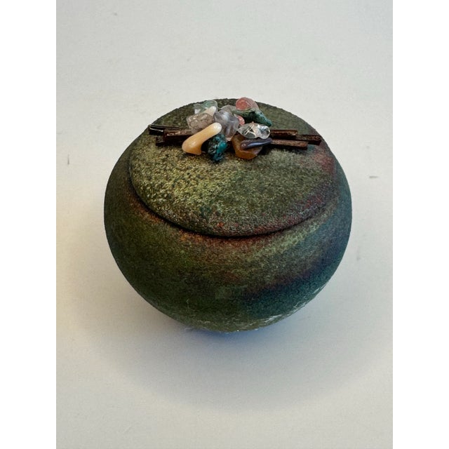 Are you a collector of Japanese style Raku pottery? Then this petite lidded jar will make a beautiful addition start to...