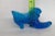 Fenton Art Glass Company Fenton Blue Hobnail Cat Head Victorian Glass Slipper Shoe Figurine For Sale - Image 4 of 12