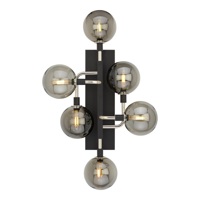 The Viaggio 5-Light Sconce by Sean Lavin for Tech Lighting features an artistic cluster of glass orbs that seemingly hover...
