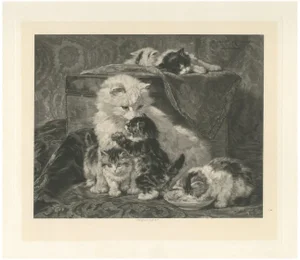 Henriette Ronner, Mother's Love: Cats and Kittens, 1894, Print