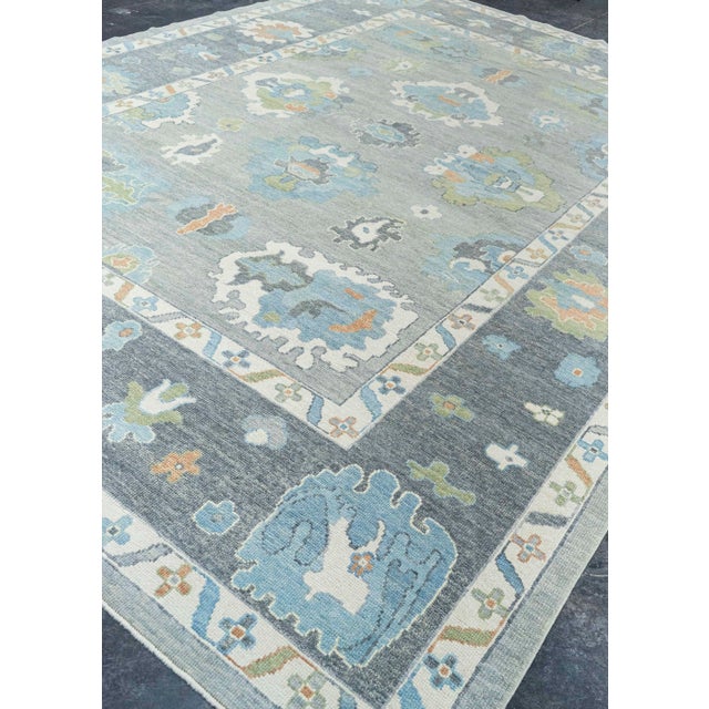 Dark Gray Turkish Oushak Rug 10'2" x 14'6" #20415 For Sale - Image 8 of 8