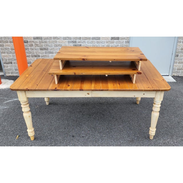 Ethan Allen Farmhouse Pine Collection Country Dining Room Table & 8