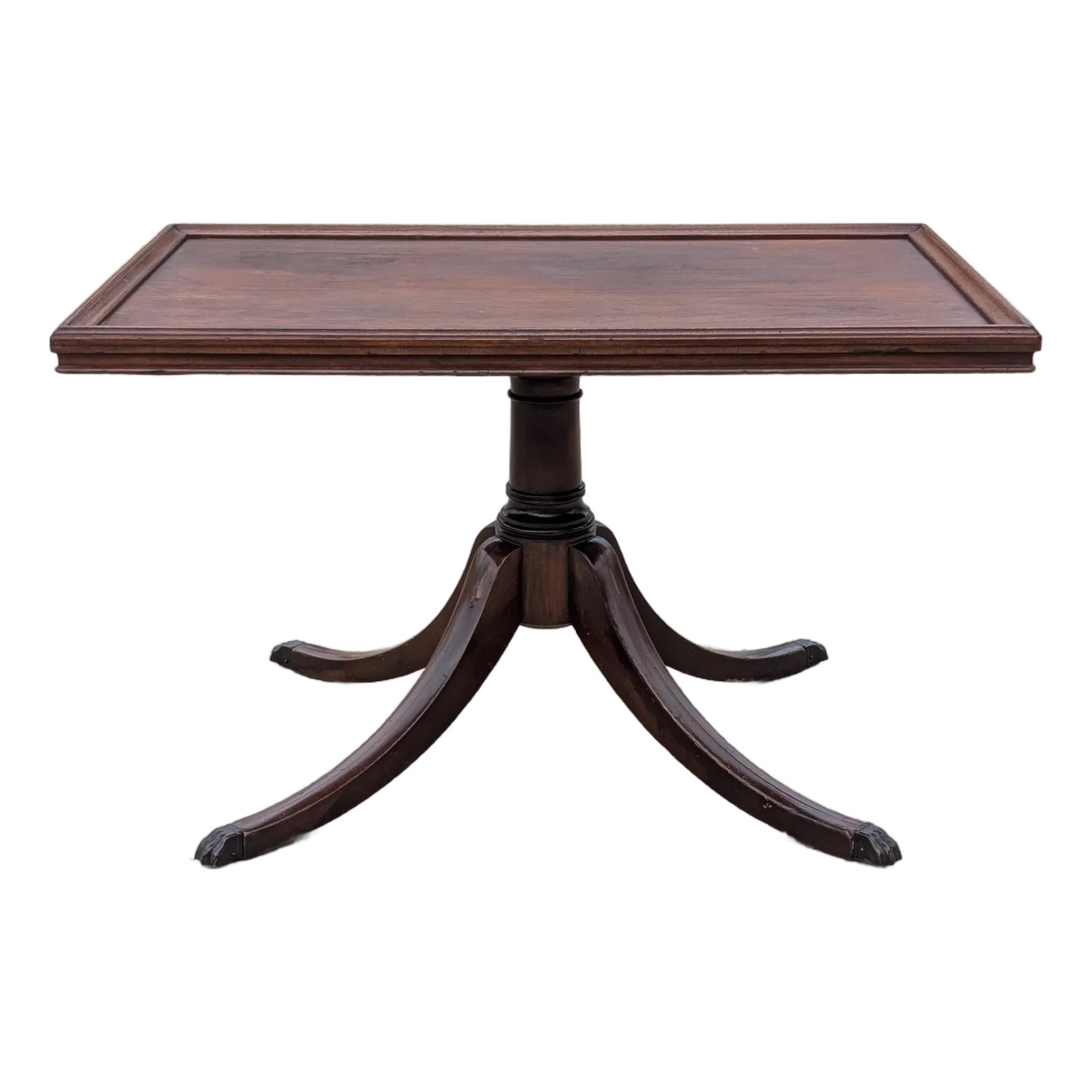 Mid 20th Century Georgian Mahogany Rectangular Pedestal Cocktail Table ...