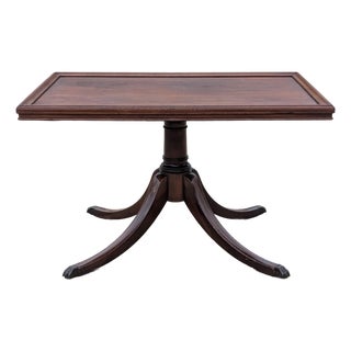 Mid 20th Century Georgian Mahogany Rectangular Pedestal Cocktail Table With Raised Edge For Sale