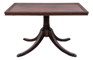 Mid 20th Century Georgian Mahogany Rectangular Pedestal Cocktail Table With Raised Edge