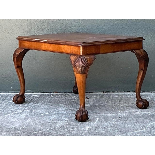 Wood Vintage Chippendale Clam Shell Small Coffee Table For Sale - Image 7 of 12