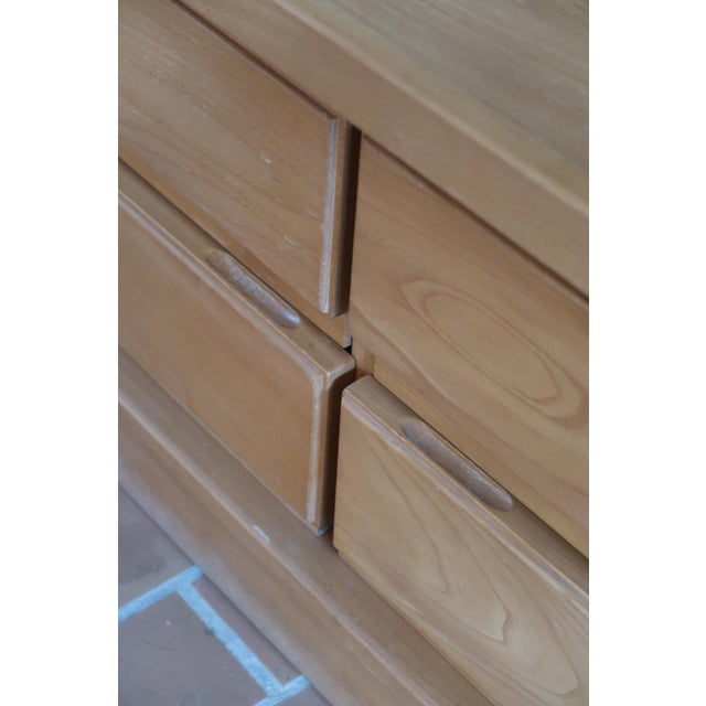 Wood Long Low Sideboard Bench in Elm by Camif, France, 1970s For Sale - Image 7 of 18