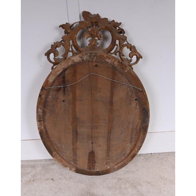 Hollywood Regency Regency Gilt Oval Mirror, 1860s For Sale - Image 3 of 9
