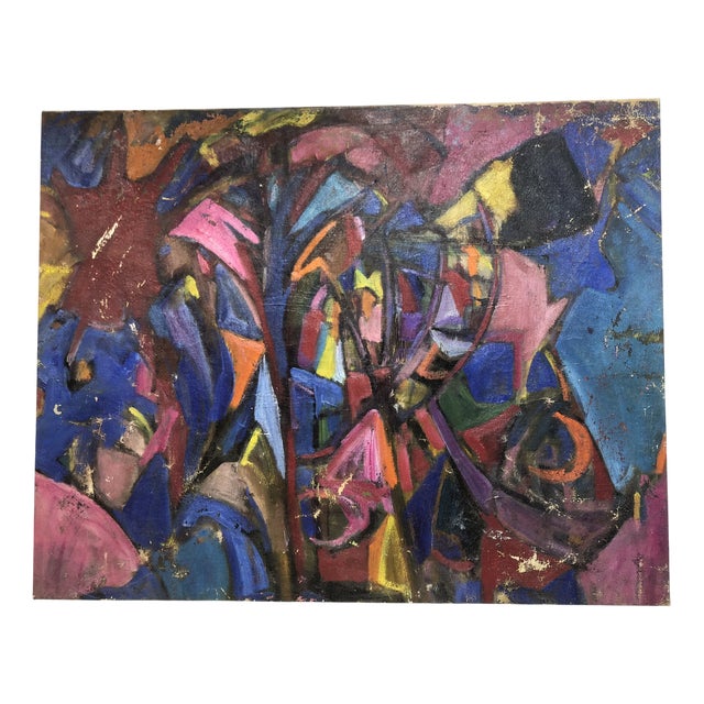 Yamamoto Koho, Abstract Composition, 1950s, Oil on Canvas For Sale
