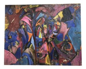 Yamamoto Koho, Abstract Composition, 1950s, Oil on Canvas