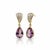 14k Yellow Gold Diamond and Natural Pink Topaz Dangle Earrings, A Pair For Sale In New York - Image 6 of 11