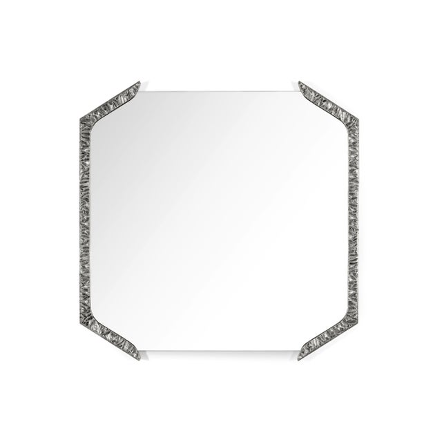 Not Yet Made - Made To Order Alentejo Square Mirror in Cast Brass with Nickel Bath from Insidherland For Sale - Image 5 of 5