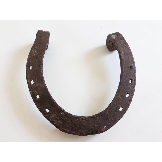 Brown 1900s Large Antique Draft Horse Horseshoe For Sale - Image 8 of 8