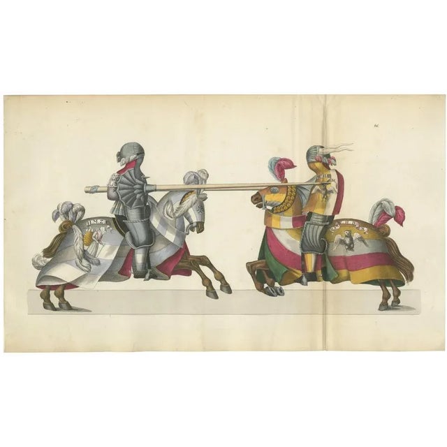 Gold Heraldic Knights Charging in Contest, 1842, Paper For Sale - Image 8 of 8