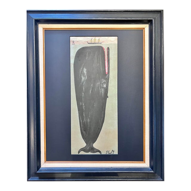 Steve Camps Whale Vintage Framed Print For Sale
