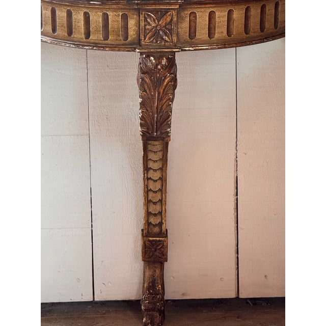 French 19th Century French Giltwood Console With Marble Top For Sale - Image 3 of 9