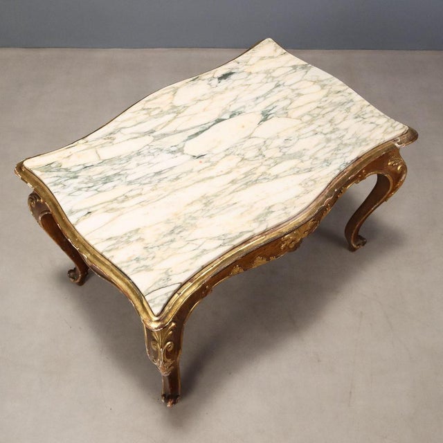 Gold Baroque Coffee Table in Fir Wood For Sale - Image 8 of 10