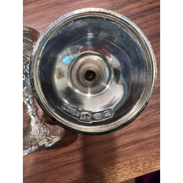 Art Deco Mid 20th Century Corbell & Co Silver Plated Port Wine Cherubs & Grape Vine Goblets, England- Set of 4 For Sale - Image 3 of 8