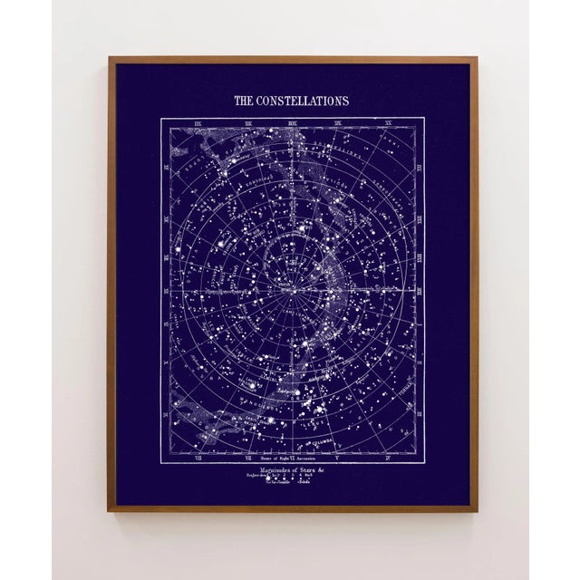 Industrial Reproduction Vintage Constellations Print With Stars Unframed Blue For Sale - Image 3 of 3