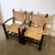 Vintage French Oak and Rattan Armchairs, 1940s, Set of 2 For Sale - Image 6 of 9