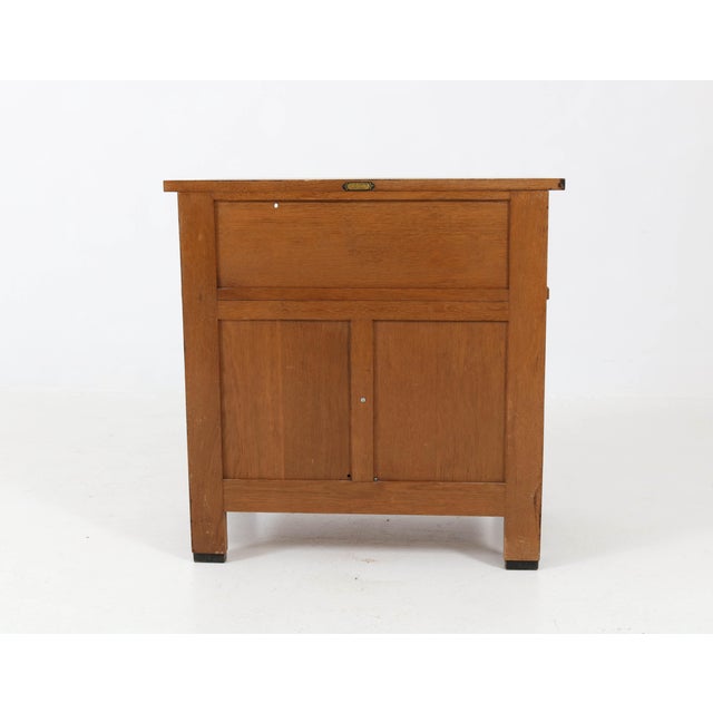 Brown Dutch Art Deco Hague School Oak Tea Cabinet by J.C.Le Cointre, 1920s For Sale - Image 8 of 11