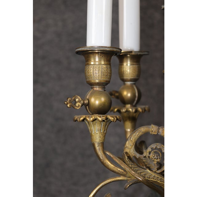 Pair of Solid Bronze French 19th Century Empire Style Figural Table Lamps For Sale - Image 12 of 14