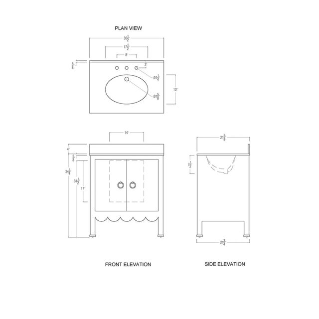 2020s Matthew Izzo Home Kealey Matte White Lacquer, Two Door, Single Sink Bathroom Vanity - Carrara Marble Top, Porcelain Sink, Brass Hardware For Sale - Image 5 of 5