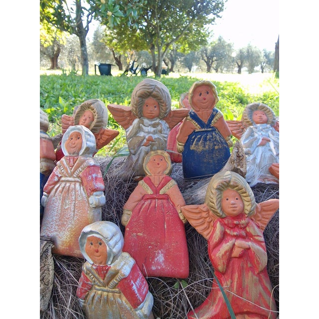 Ceramic Scandinavian Decorative Hand-Painted Terracotta Christmas Figurines, 2000s, Set of 35 For Sale - Image 7 of 18