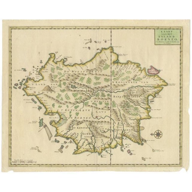 Early 18th Century Antique Map of Borneo, 1726 For Sale - Image 5 of 5