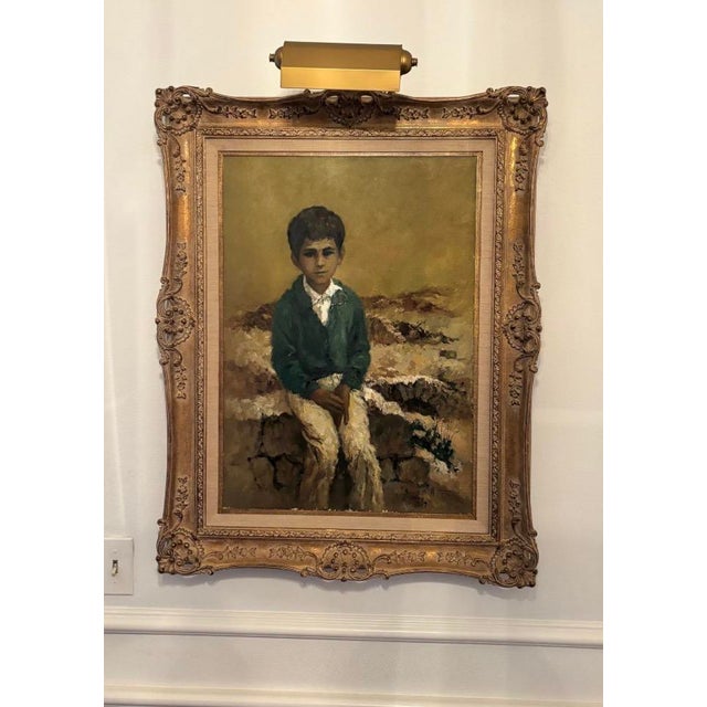 Original William Weintraub oil painting, , Portrait of a Boy. William Weintraub (1926 - 1991)